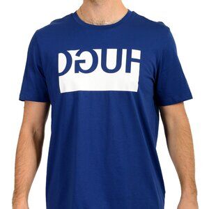 Hugo Boss Men's "Doguh" Blue Logo Print Short Sleeve T-Shirt US XL IT 54